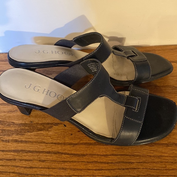 Navy Heeled Sandals - Picture 2 of 6